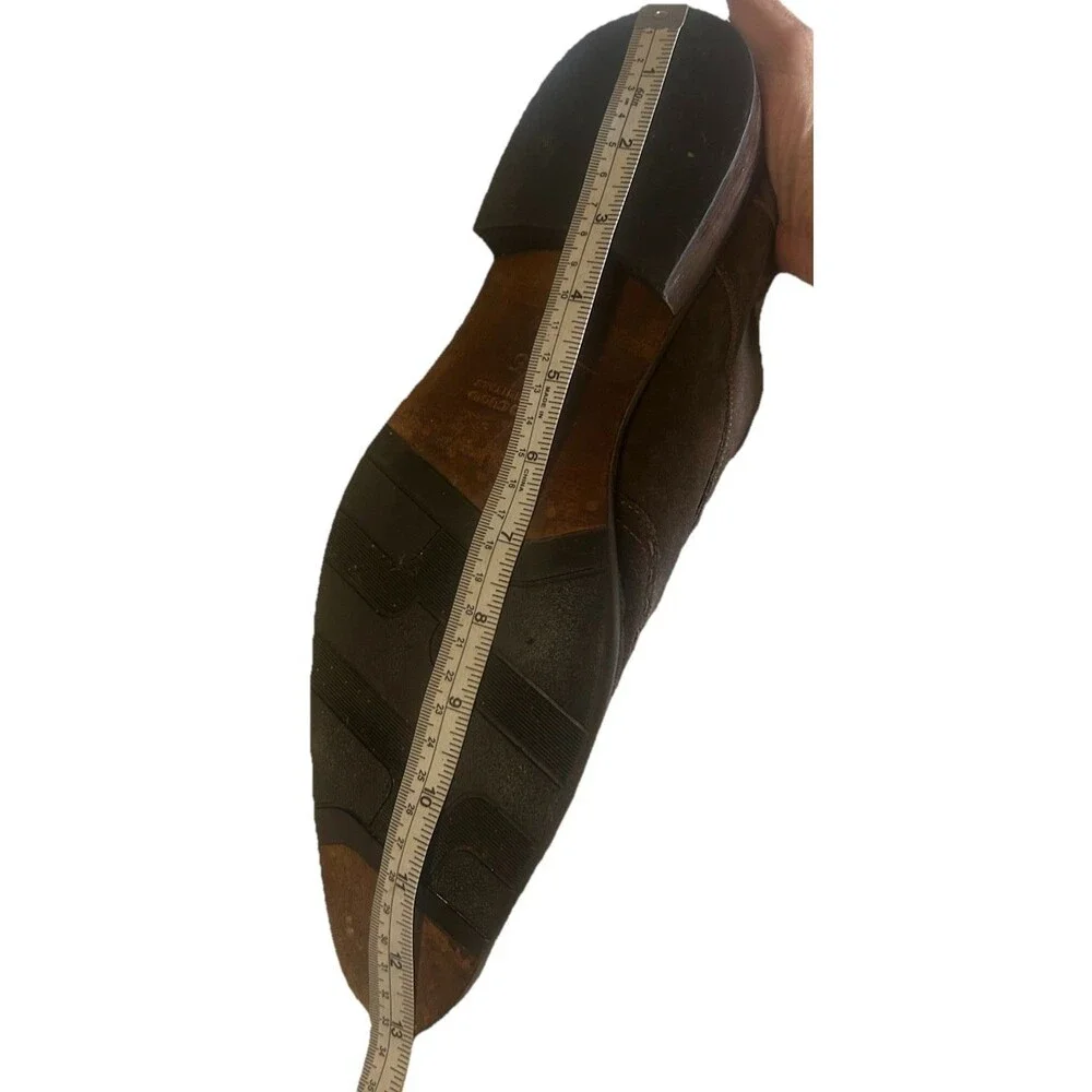 Purouomo Italian Mens EU 45 Suede Brown Wingtip Pointed Toe Dress Shoes Italy